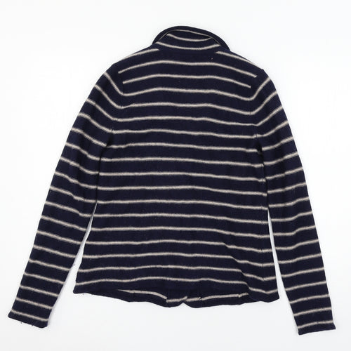 Tahari Womens Blue Striped Knit Cardigan Jumper Size L