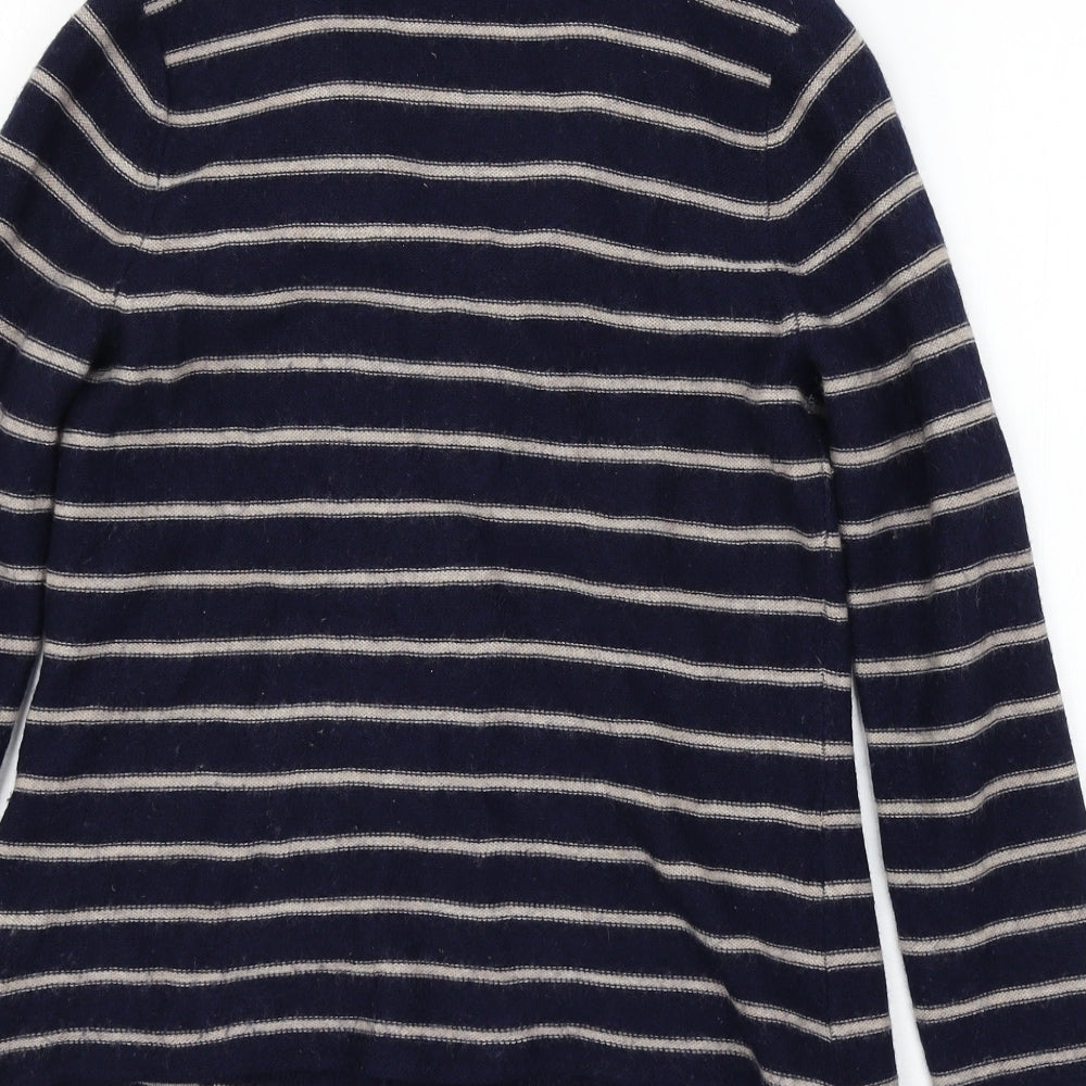 Tahari Womens Blue Striped Knit Cardigan Jumper Size L