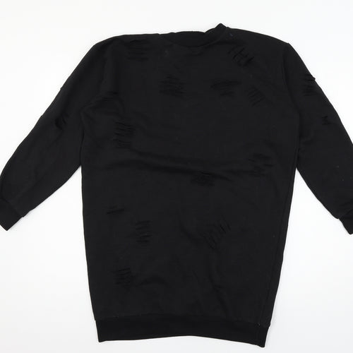 Parisian Womens Black  Jersey Pullover Sweatshirt Size 8  - Distressed