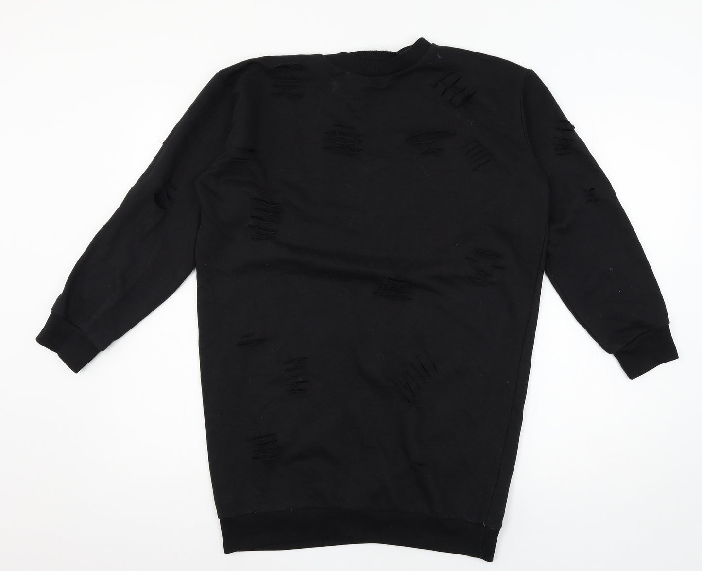 Parisian Womens Black  Jersey Pullover Sweatshirt Size 8  - Distressed