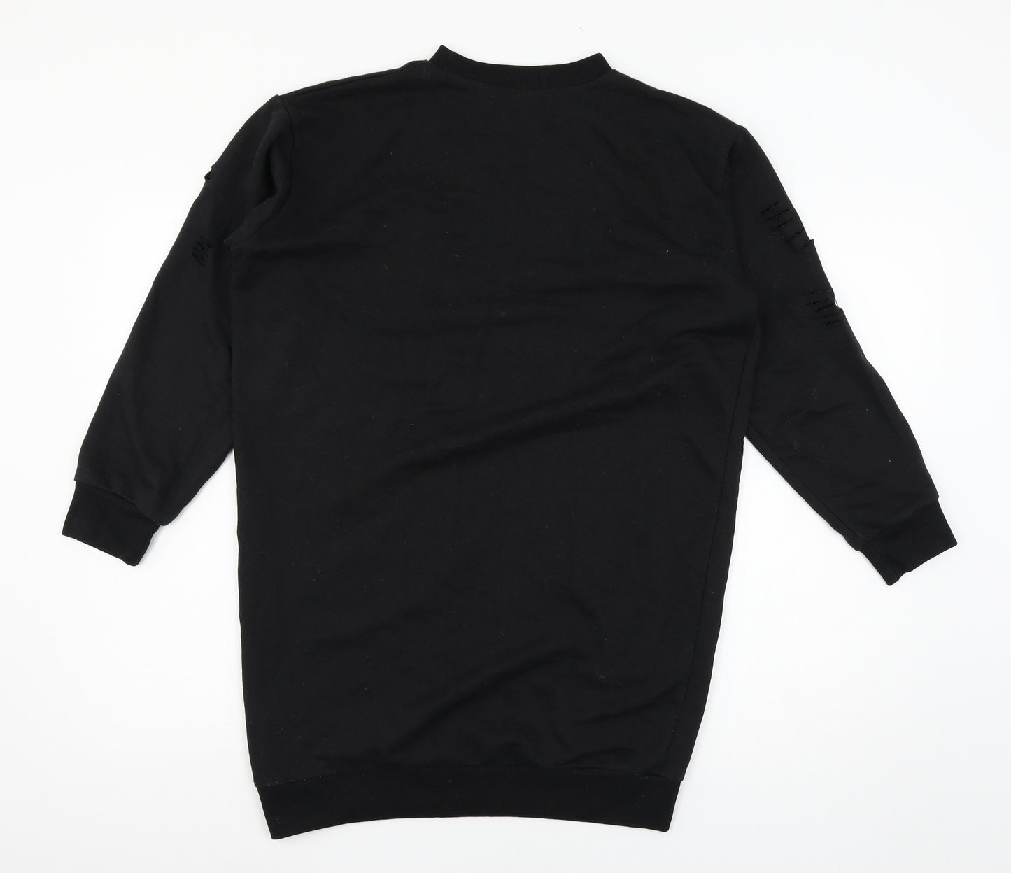 Parisian Womens Black  Jersey Pullover Sweatshirt Size 8  - Distressed