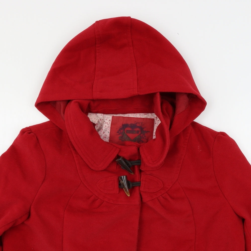 Denim & Co. Womens Red   Jacket Coat Size 14