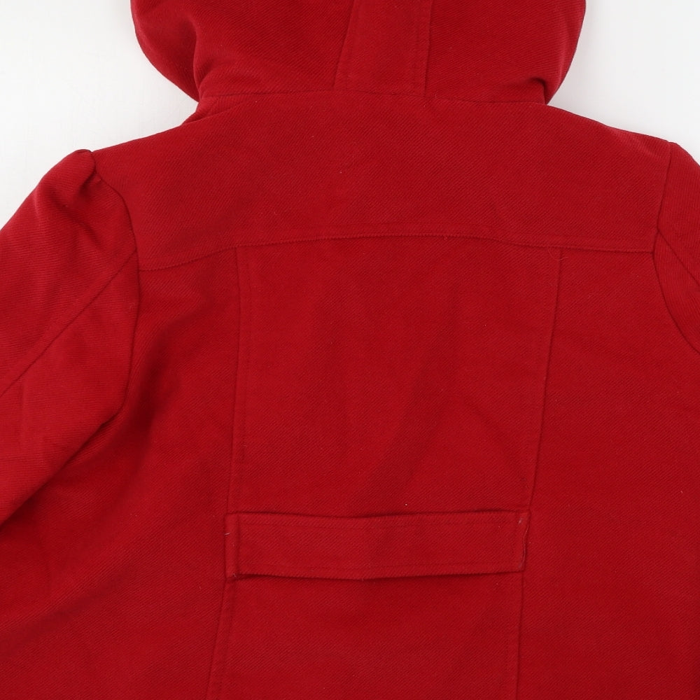Denim & Co. Womens Red   Jacket Coat Size 14
