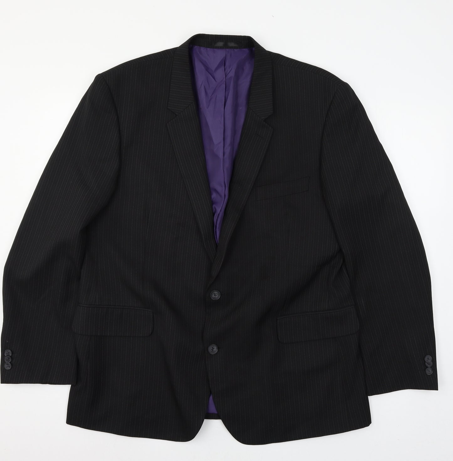 Taylor & Wright Mens Black Striped  Jacket Suit Jacket Size XL