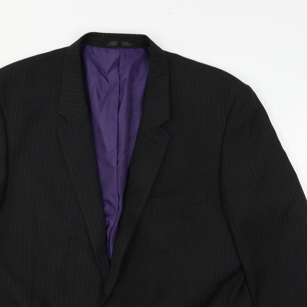Taylor & Wright Mens Black Striped  Jacket Suit Jacket Size XL