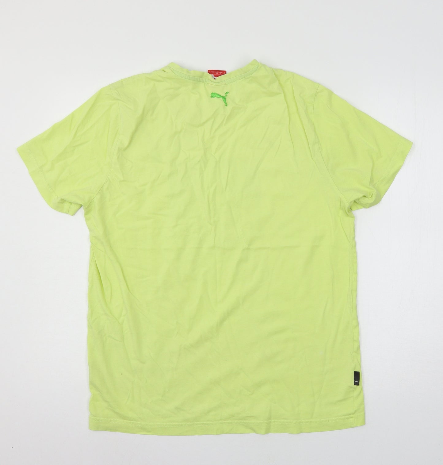PUMA Mens Green  Jersey  T-Shirt Size L