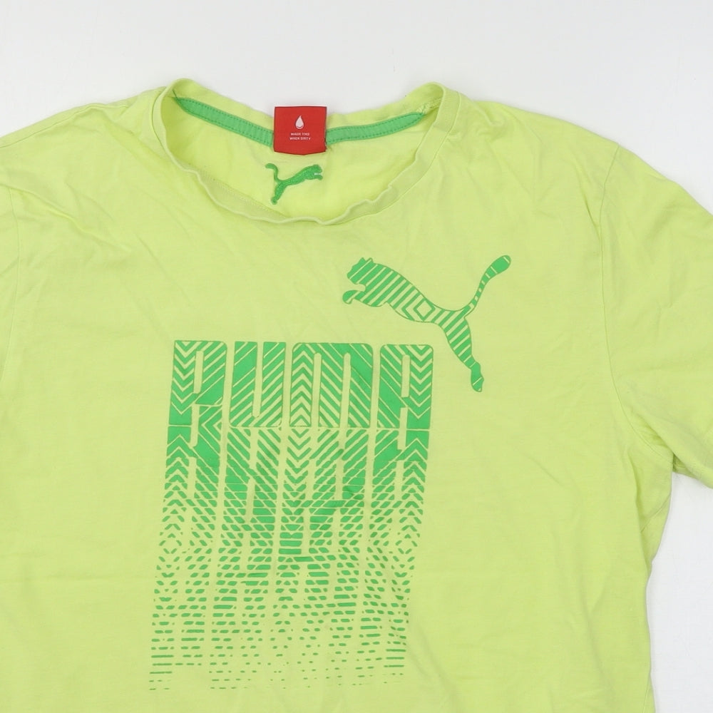 PUMA Mens Green  Jersey  T-Shirt Size L