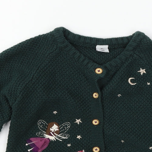 TU Girls Green  Knit Cardigan Jumper Size 5-6 Years  - Fairies