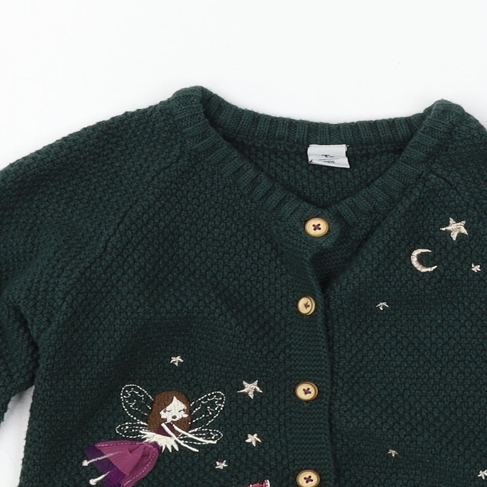 TU Girls Green  Knit Cardigan Jumper Size 5-6 Years  - Fairies