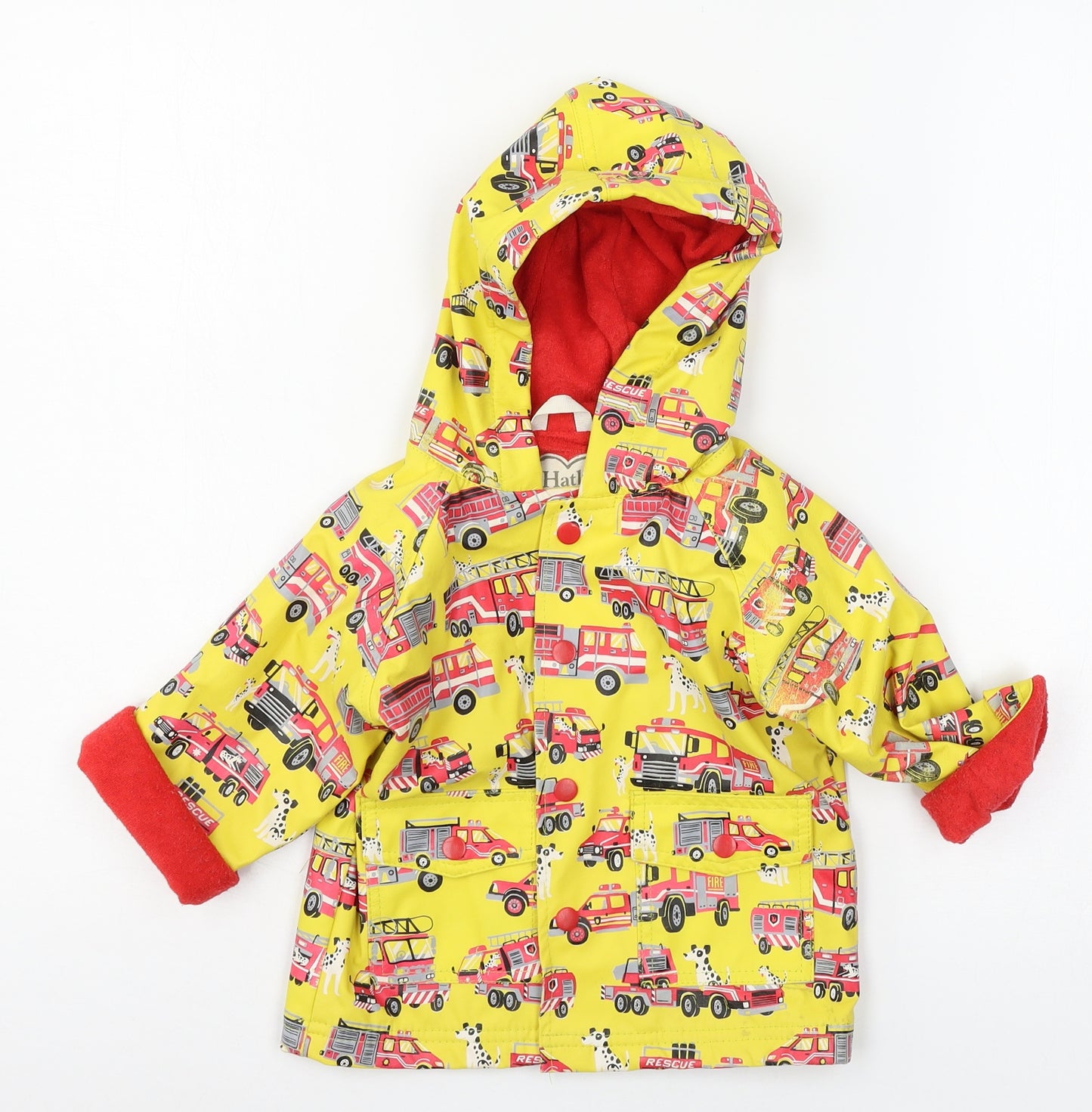 Hatley Boys Yellow Geometric  Jacket  Size 12-18 Months  - Fire Engine
