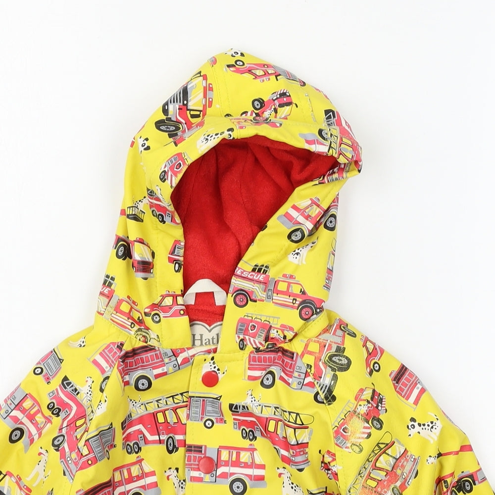 Hatley Boys Yellow Geometric  Jacket  Size 12-18 Months  - Fire Engine