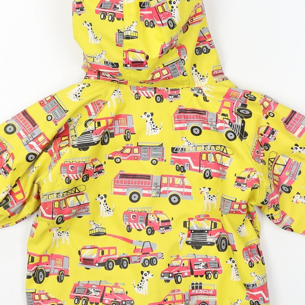 Hatley Boys Yellow Geometric  Jacket  Size 12-18 Months  - Fire Engine