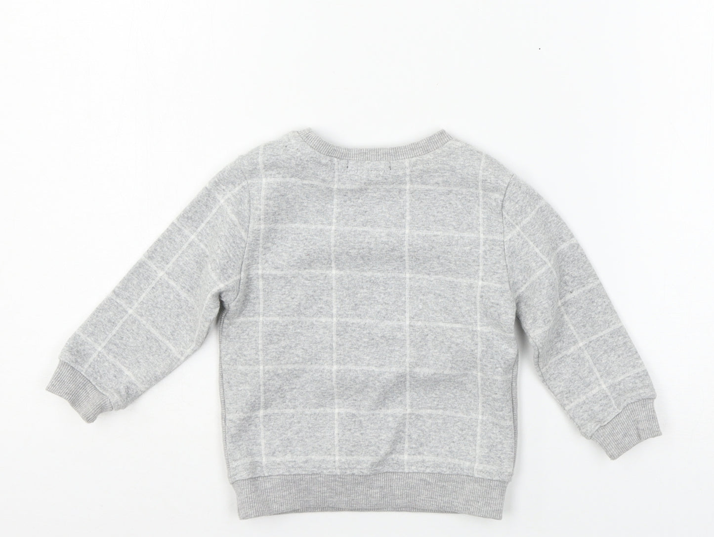 Primark Boys Grey Check Jersey Pullover Jumper Size 12-18 Months  - dude