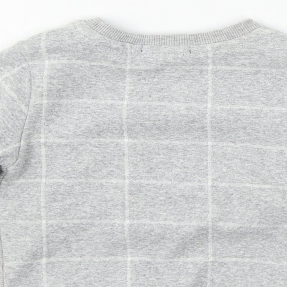 Primark Boys Grey Check Jersey Pullover Jumper Size 12-18 Months  - dude