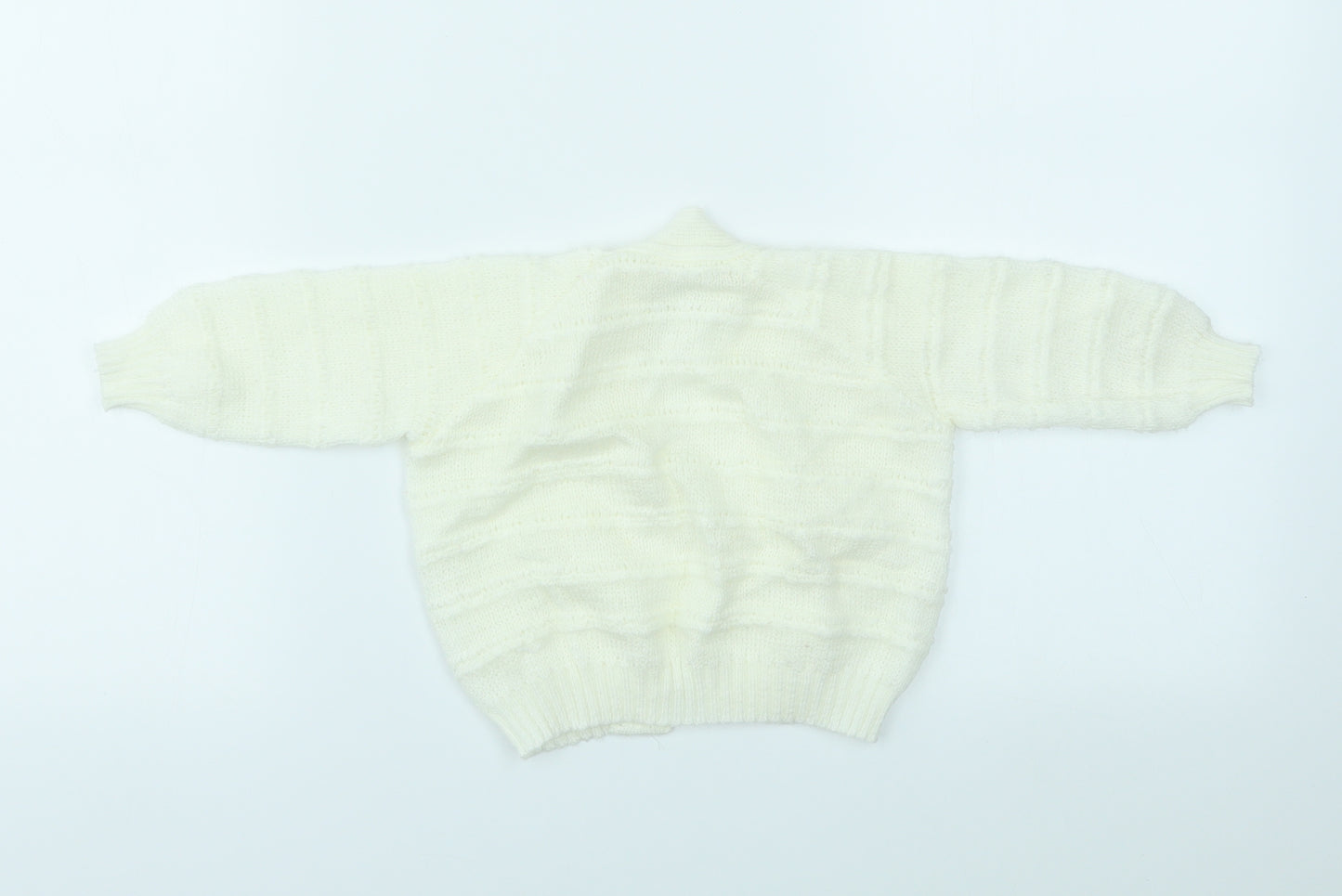 HANDLOOMED Girls Ivory   Cardigan Jumper Size 18-24 Months