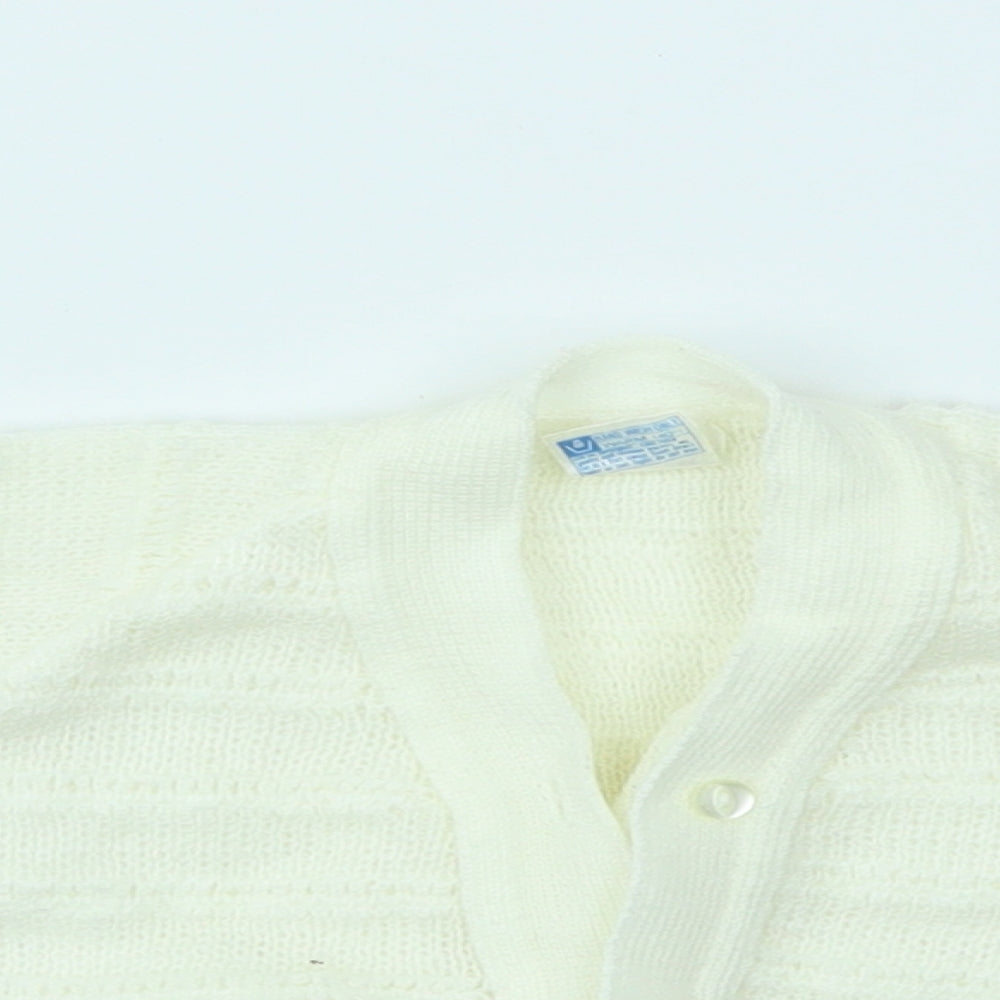 HANDLOOMED Girls Ivory   Cardigan Jumper Size 18-24 Months