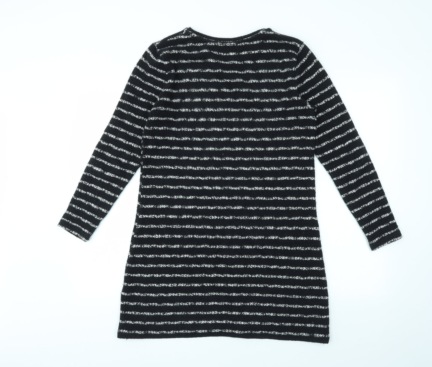 Papaya Womens Black Striped  Fit & Flare  Size S