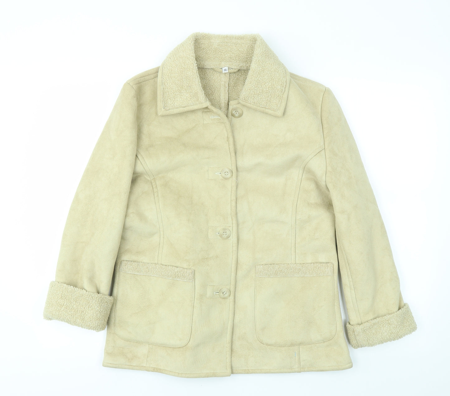 Preworn Womens Beige   Jacket Coat Size 14