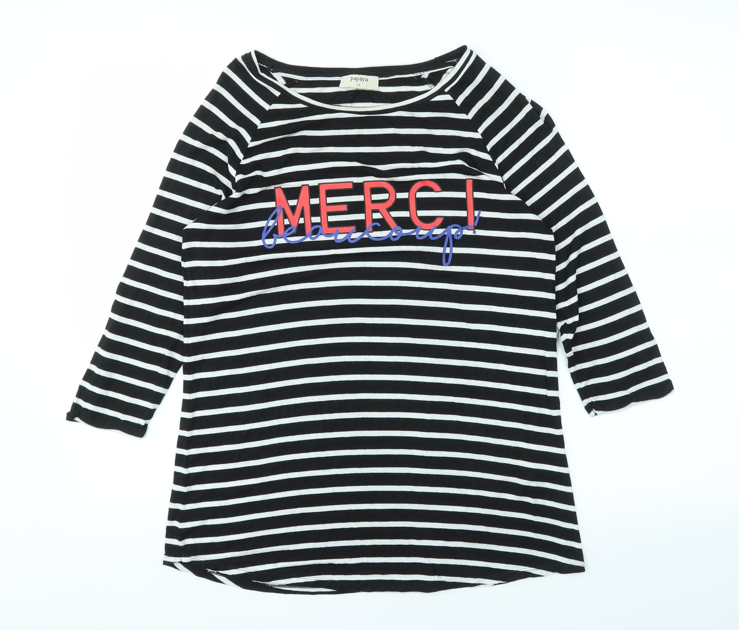 Matalan Womens Multicoloured Striped  Basic T-Shirt Size 10