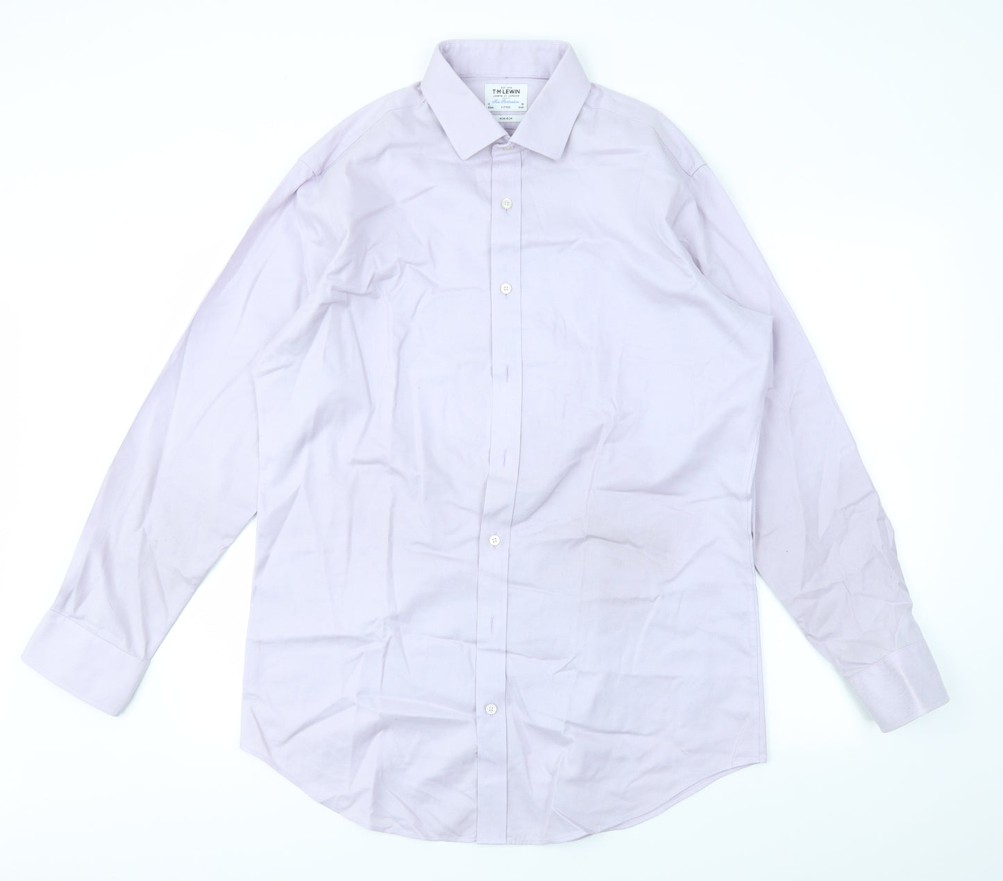 T.M.Lewin Mens Purple    Dress Shirt Size 17