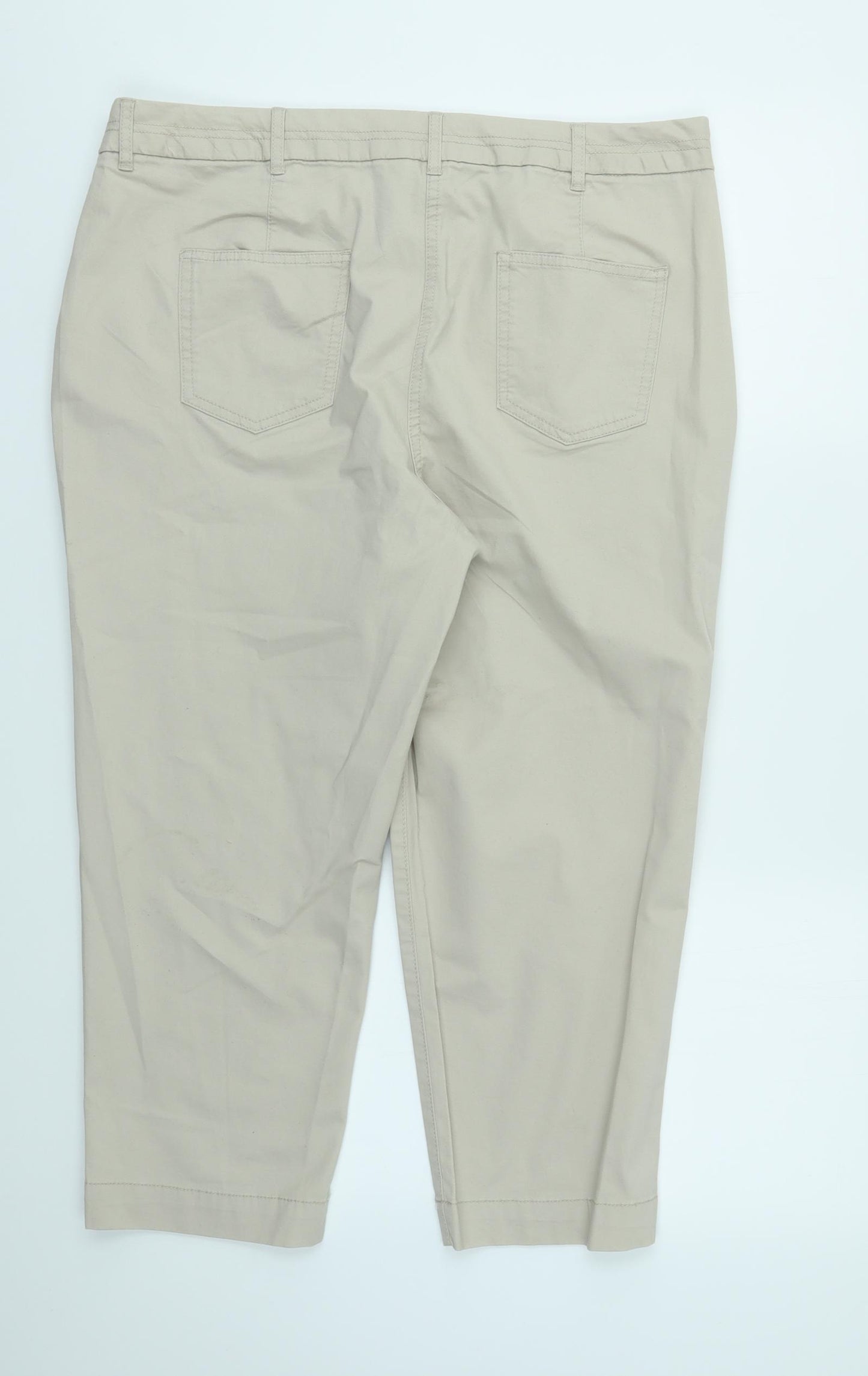 Bonmarché Womens Beige   Capri Trousers Size 14 L23 in