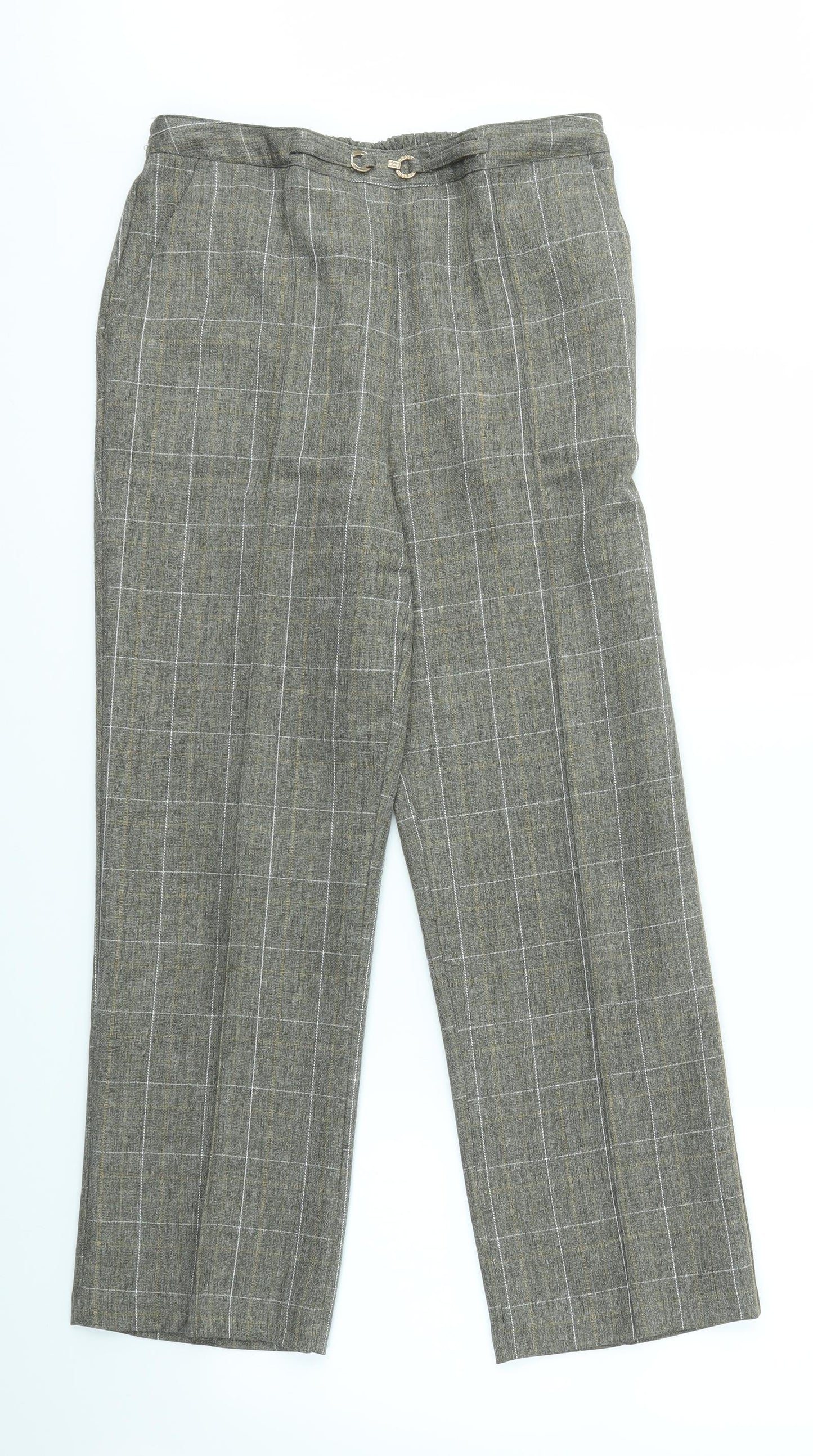 Damart Womens Brown Check  Trousers  Size 12 L27 in