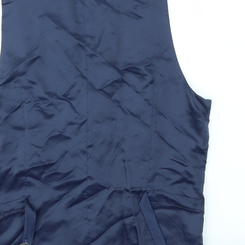 M&S Mens Blue   Jacket Suit Waistcoat Size S