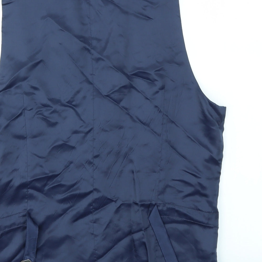 M&S Mens Blue   Jacket Suit Waistcoat Size S
