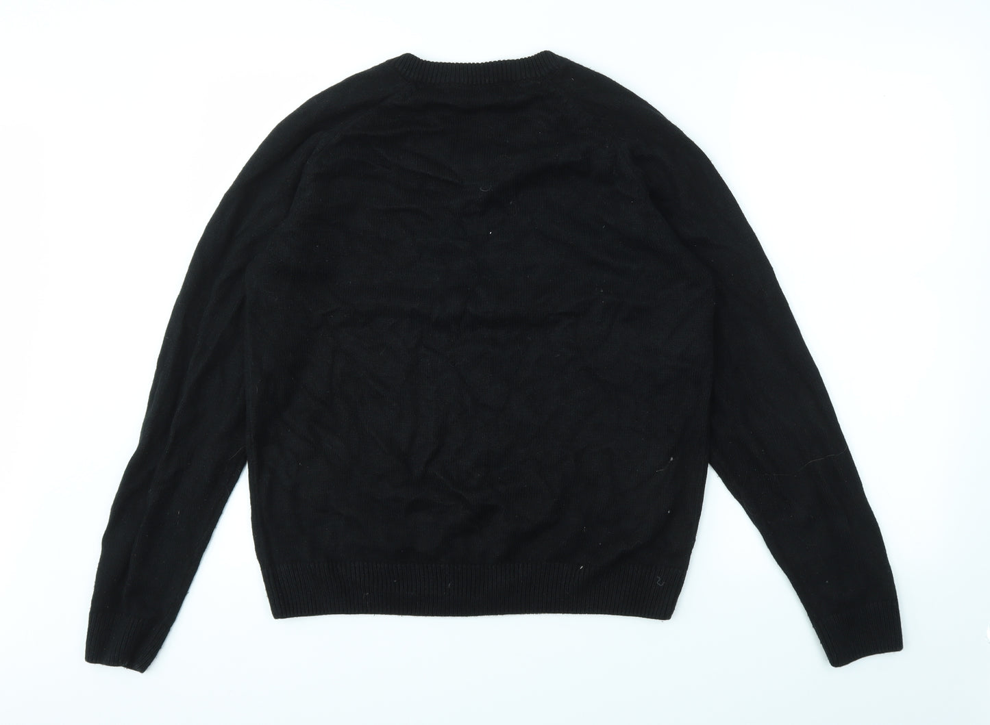 W&B Mens Black   Pullover Sweatshirt Size M
