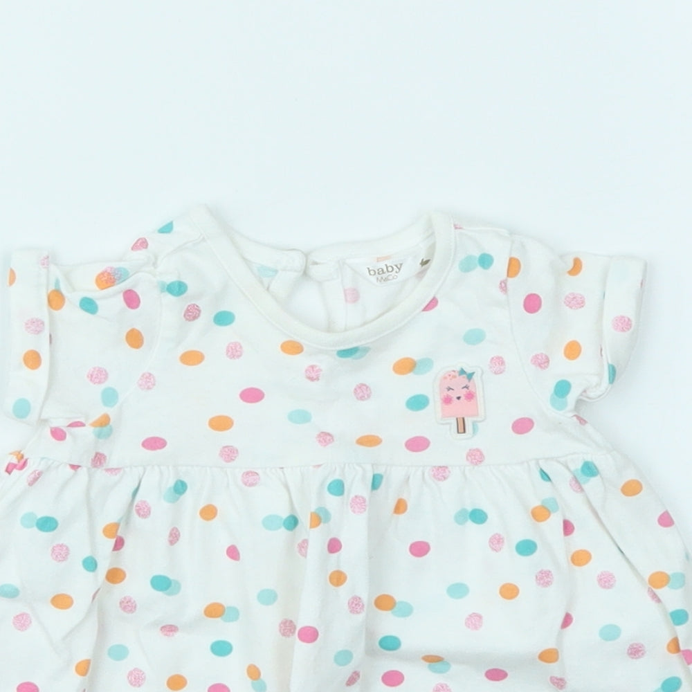 M&Co Girls Multicoloured Spotted  Fit & Flare  Size 3-6 Months