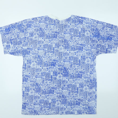 Canada Mens Blue Floral   T-Shirt Size XL