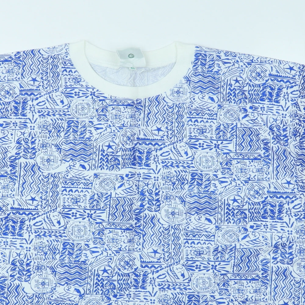 Canada Mens Blue Floral   T-Shirt Size XL