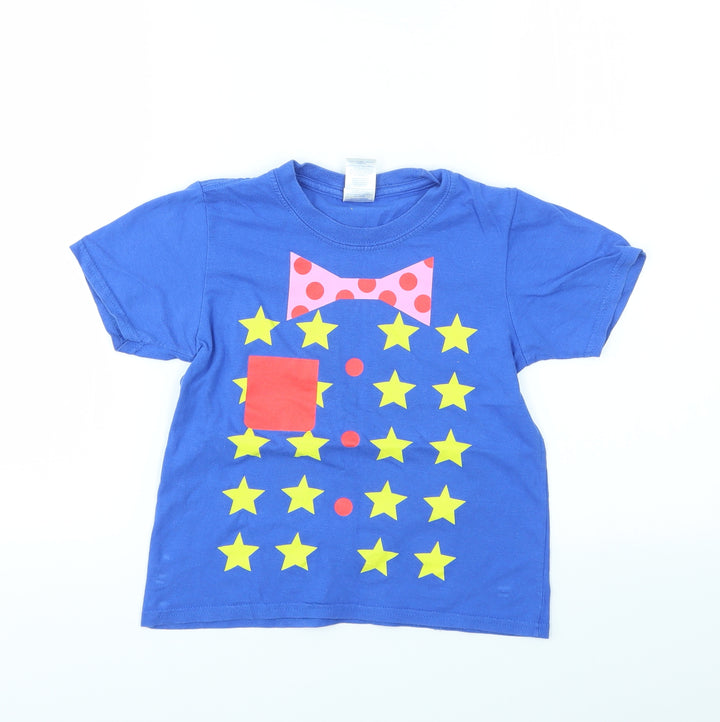 Gildan Boys Blue Geometric Basic T-Shirt Size S