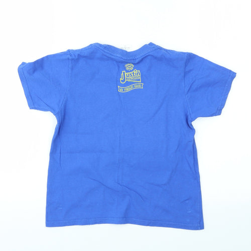 Gildan Boys Blue Geometric  Basic T-Shirt Size S