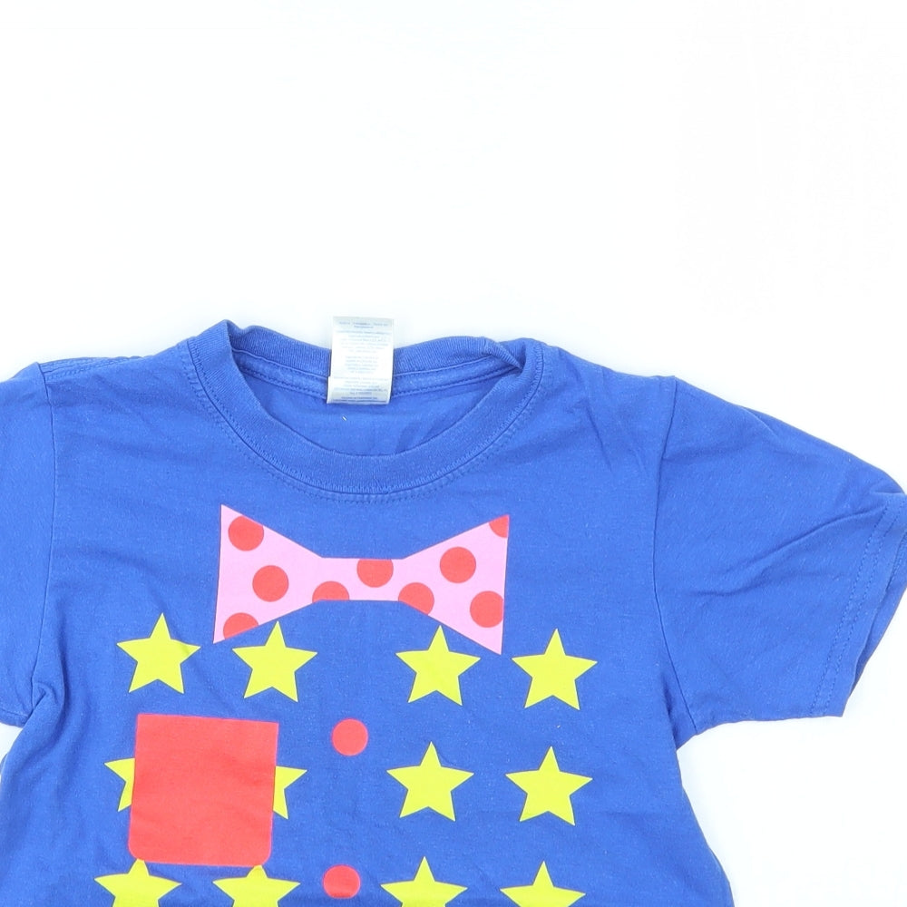 Gildan Boys Blue Geometric  Basic T-Shirt Size S