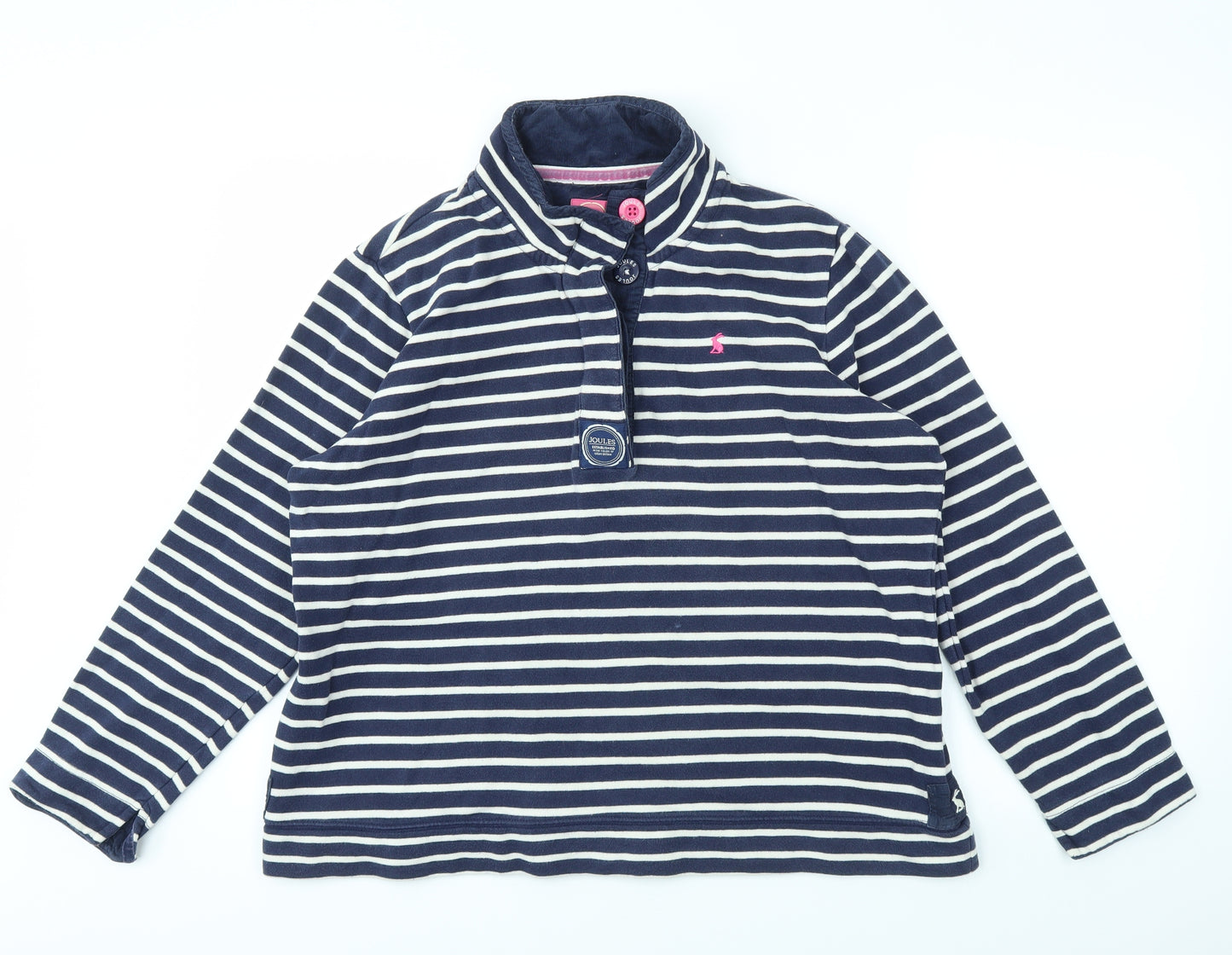 JOUELS Womens Blue Striped  Pullover Jumper Size 16