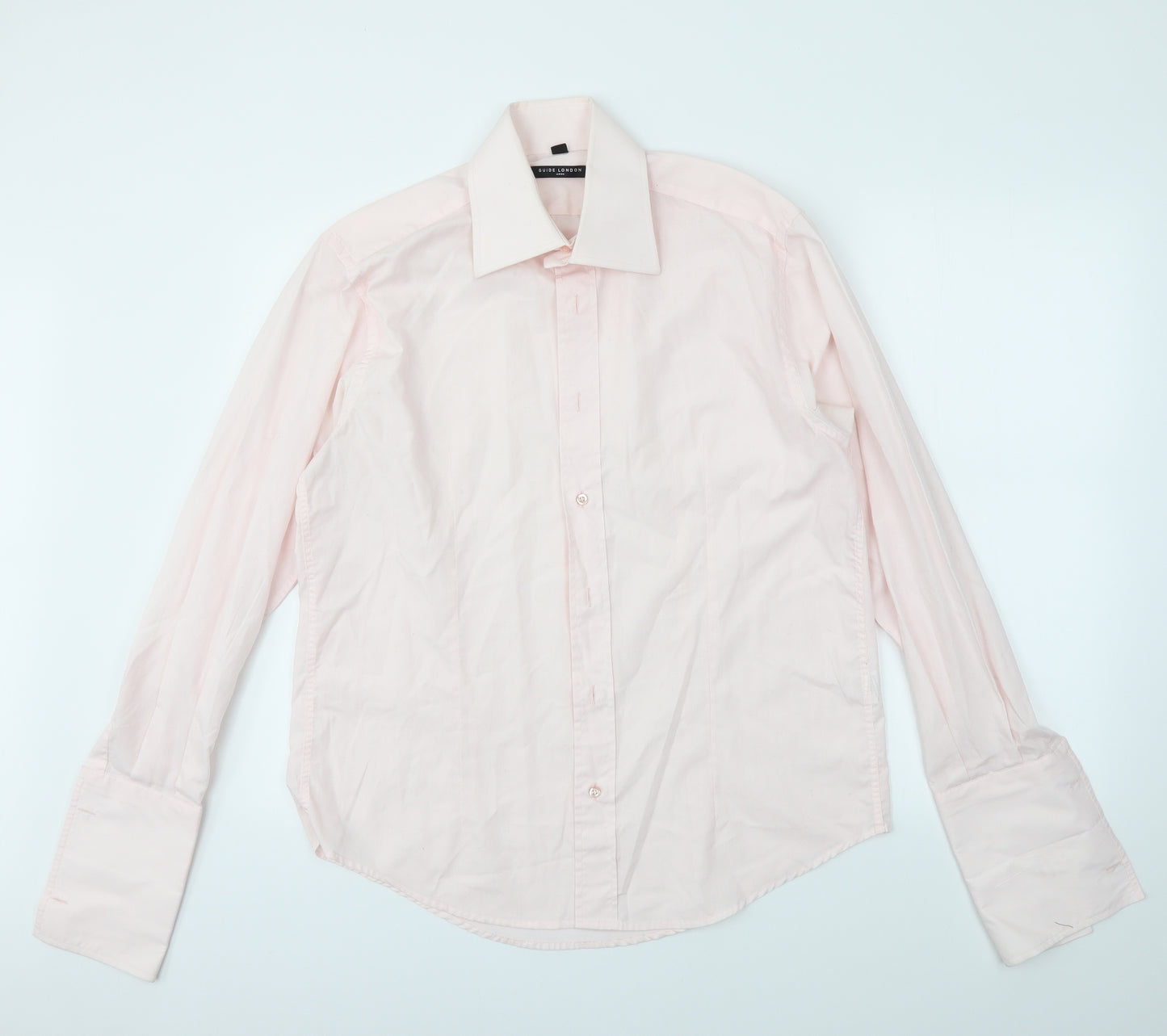 Guide London Mens Pink    Dress Shirt Size L