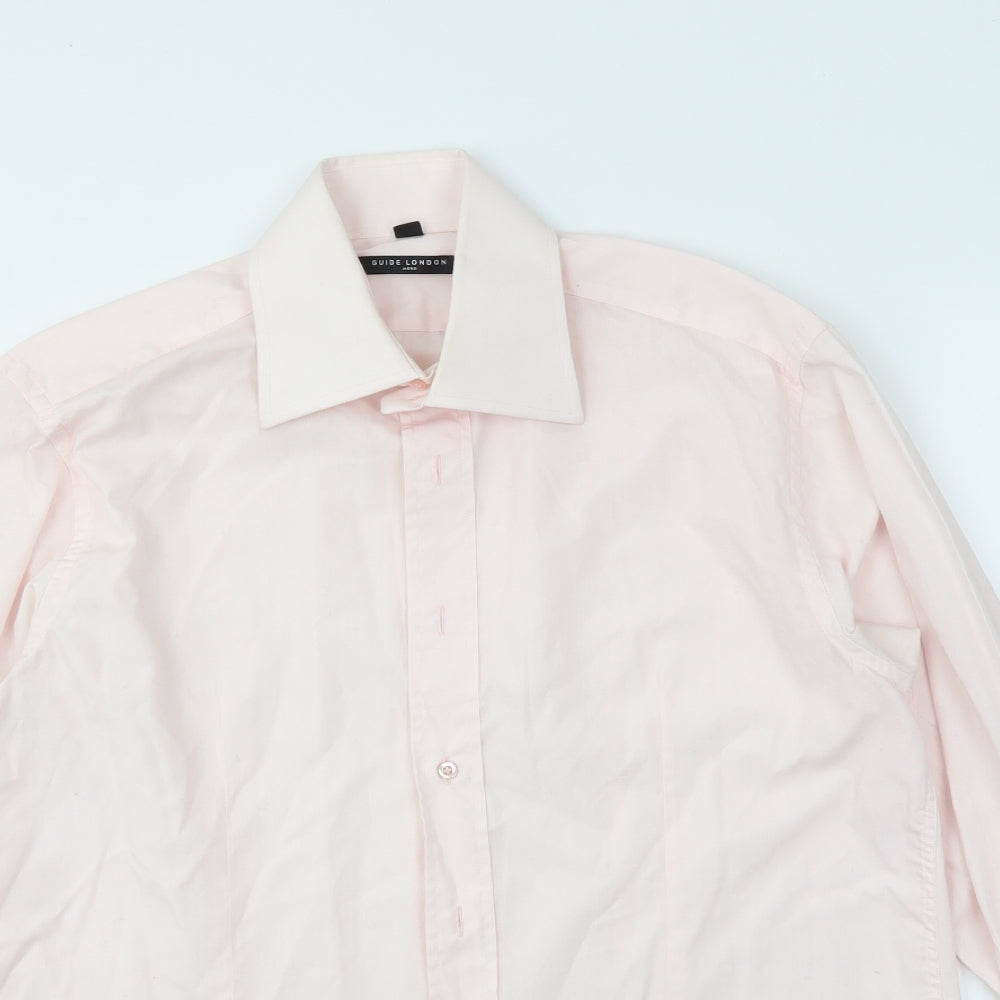 Guide London Mens Pink    Dress Shirt Size L