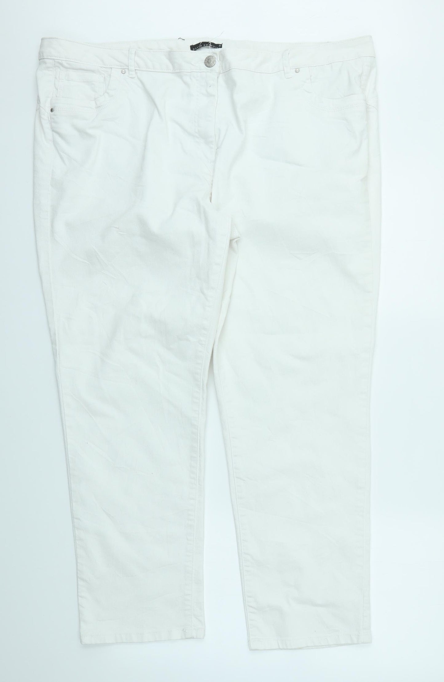DAVID EMANUEL Womens White   Skinny Jeans Size 24 L26 in