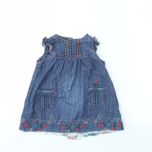 mamas & papas Girls Blue   Fit & Flare  Size 9-12 Months