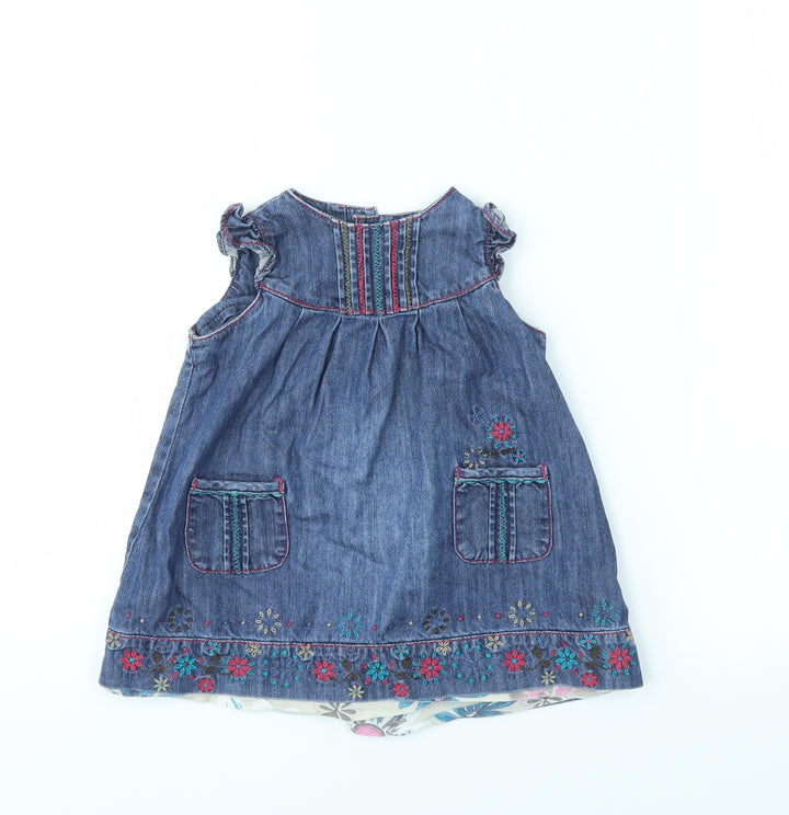 mamas & papas Girls Blue   Fit & Flare  Size 9-12 Months