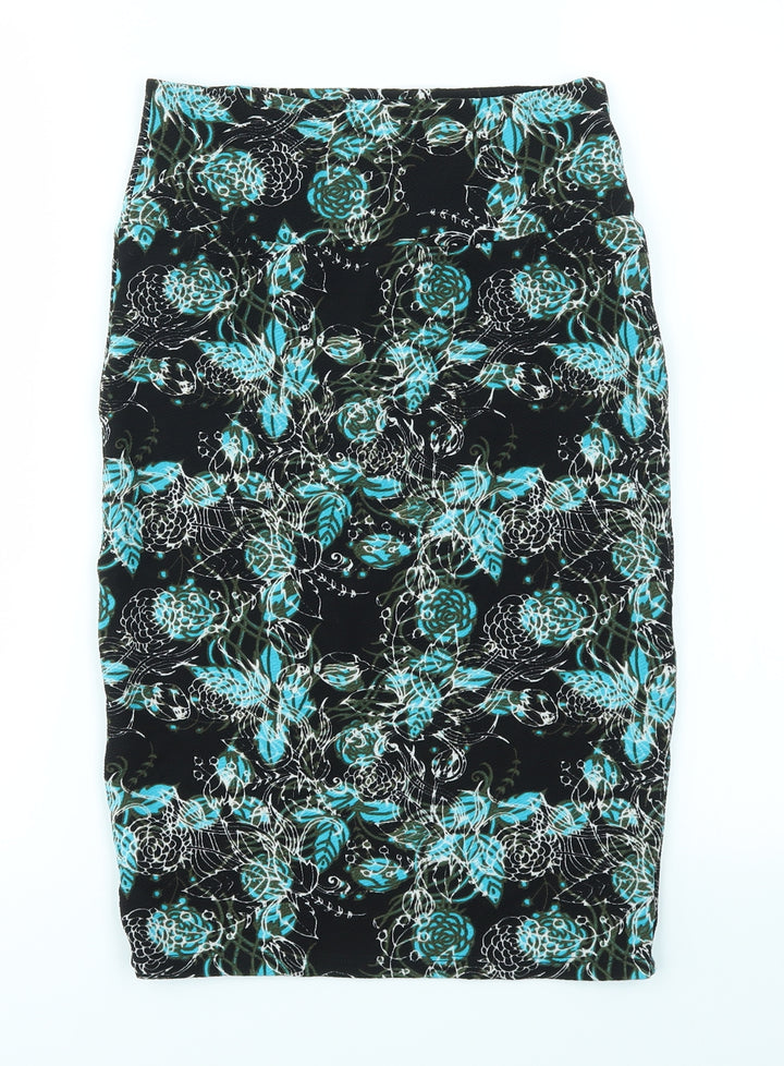 LuLaRoe Womens Multicoloured Floral  A-Line Skirt Size XS  - stretch waistband