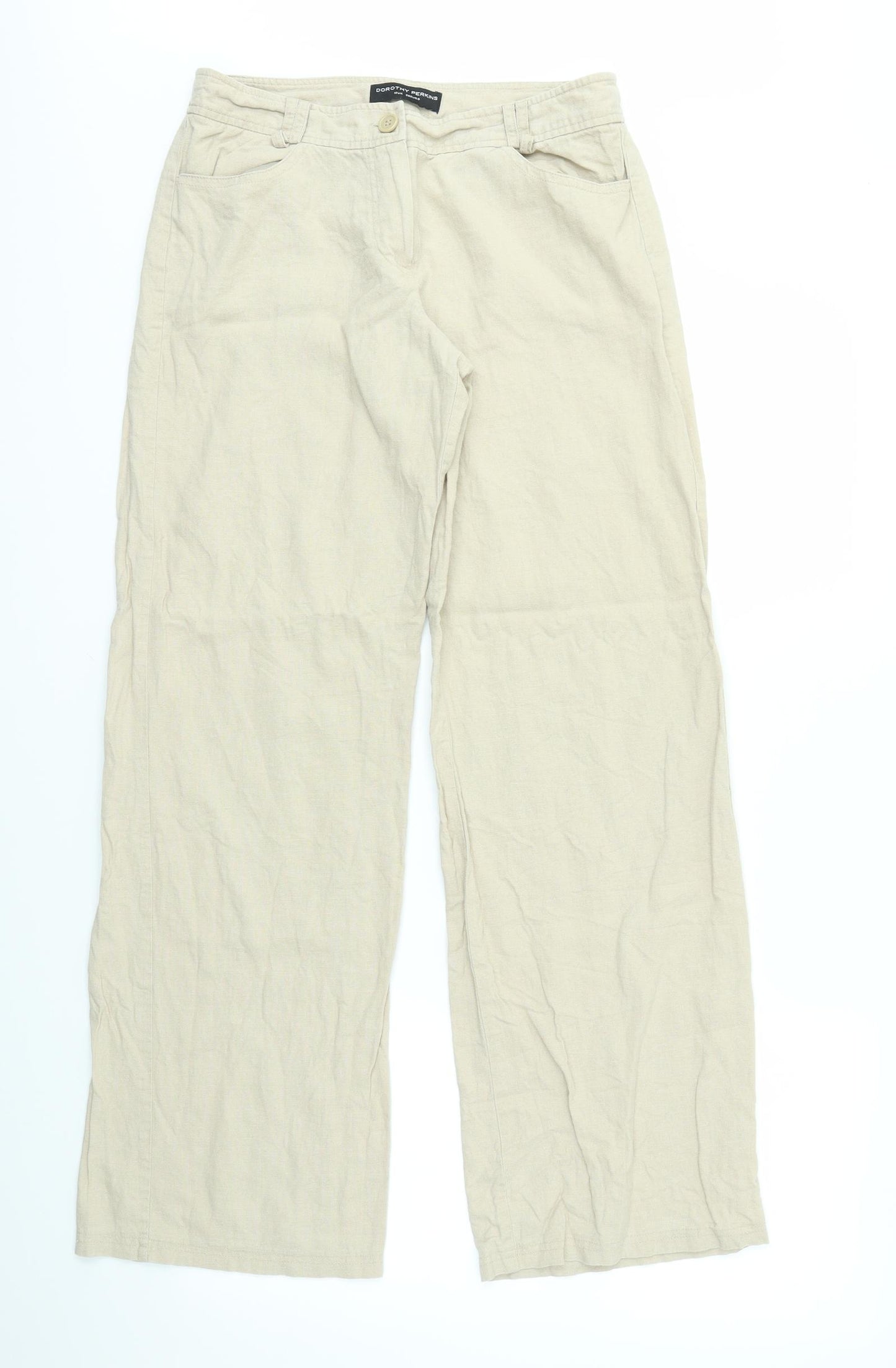 Dorothy Perkins Womens Beige   Trousers  Size 10 L30 in