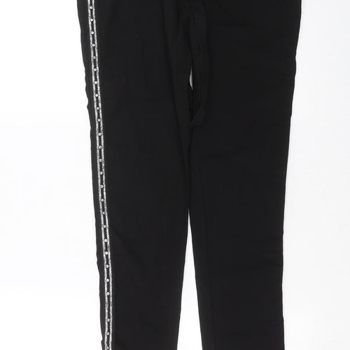 Preworn Womens Black   Trousers  Size 32 in L29 in - beaded detail