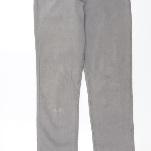 Preworn Womens Grey  Denim Straight Jeans Size 12 L27 in