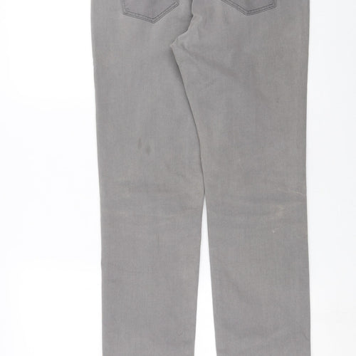 Preworn Womens Grey  Denim Straight Jeans Size 12 L27 in