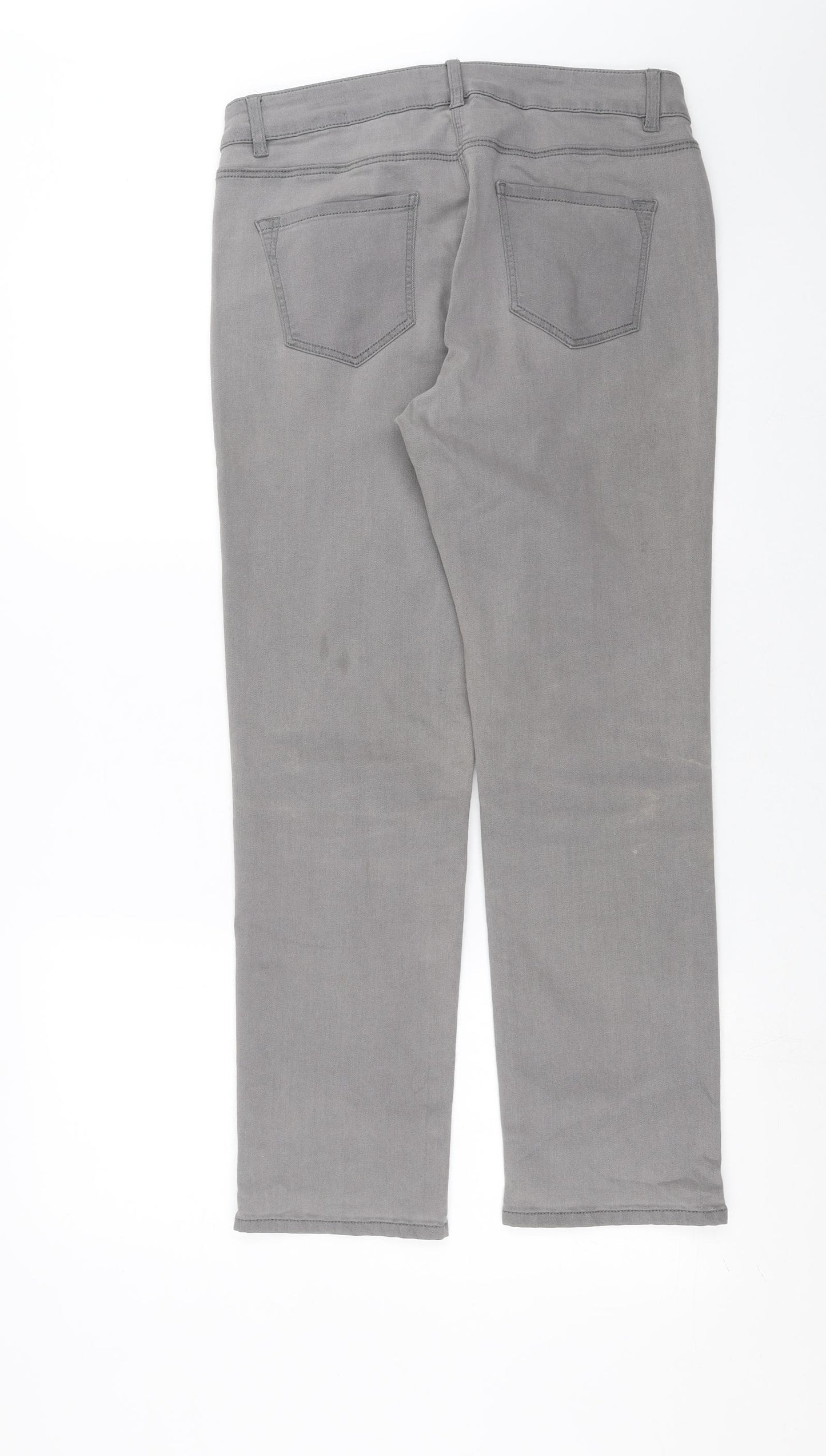 Preworn Womens Grey  Denim Straight Jeans Size 12 L27 in