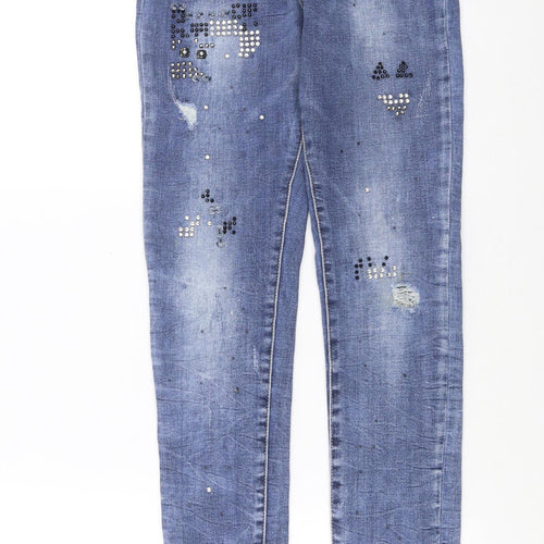 Monday Womens Blue  Denim Skinny Jeans Size S L31 in - beaded