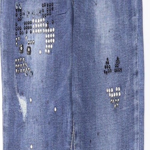 Monday Womens Blue  Denim Skinny Jeans Size S L31 in - beaded