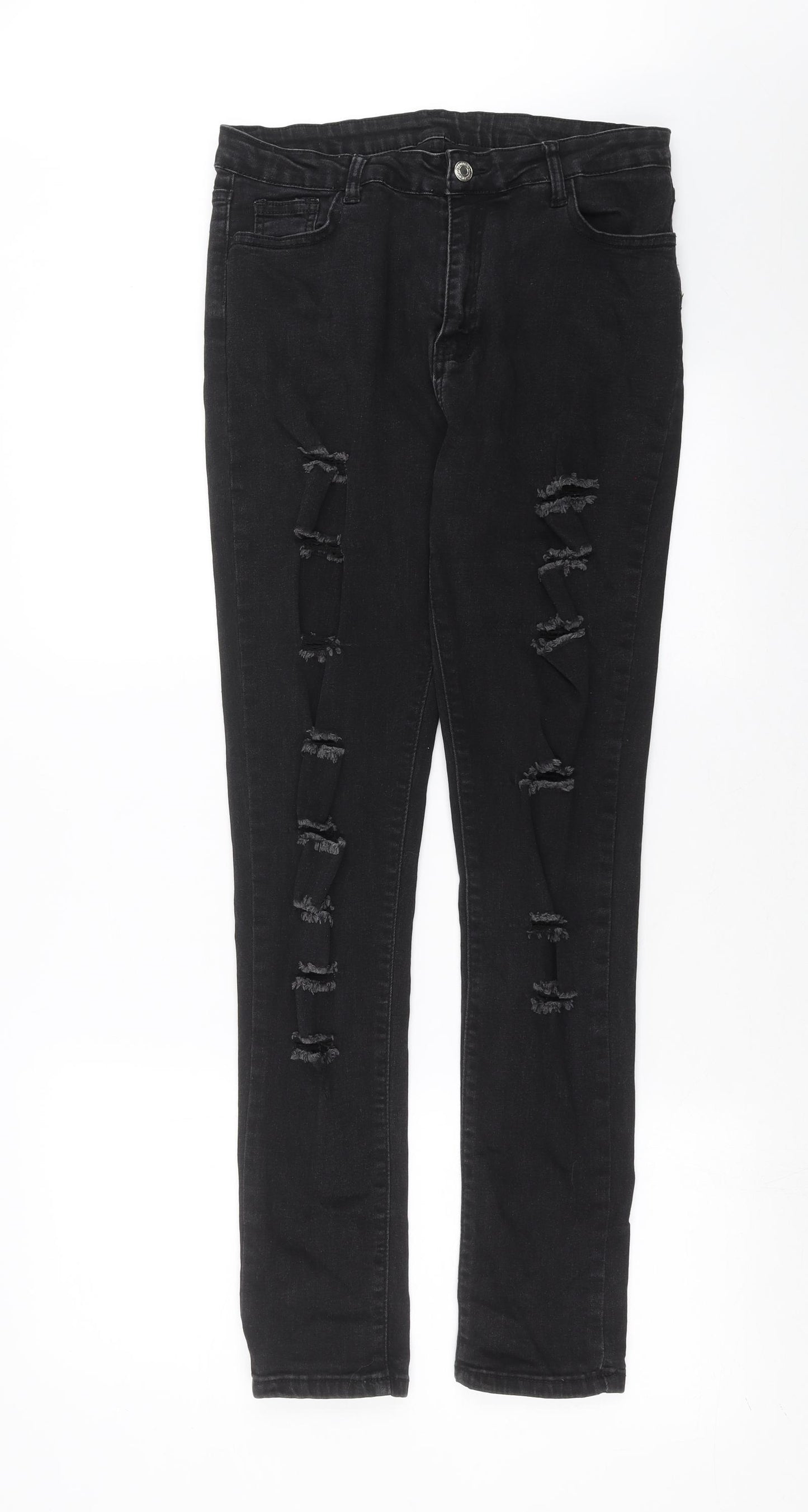 SheIn Womens Black  Denim Skinny Jeans Size L L30 in